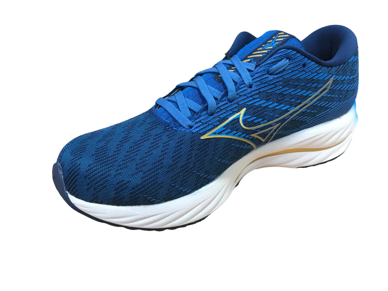 Mizuno scarpa da corsa da uomo Wave Rider 26 J1GC220353 blu Reinforced Eyelet Durability