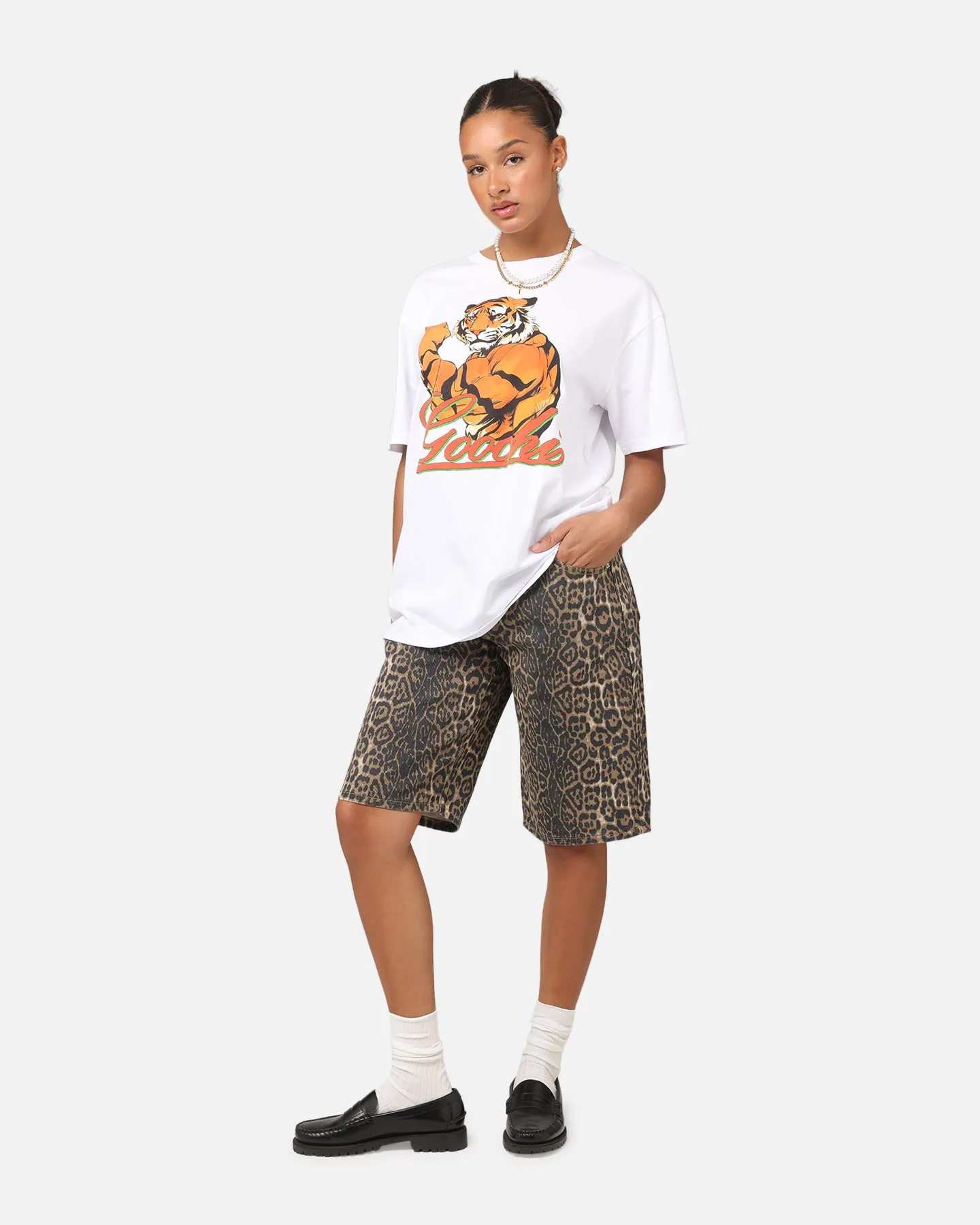 Secret Club Goochi Strong Tiger T-Shirt White Weekend Trend Recycled Polyester