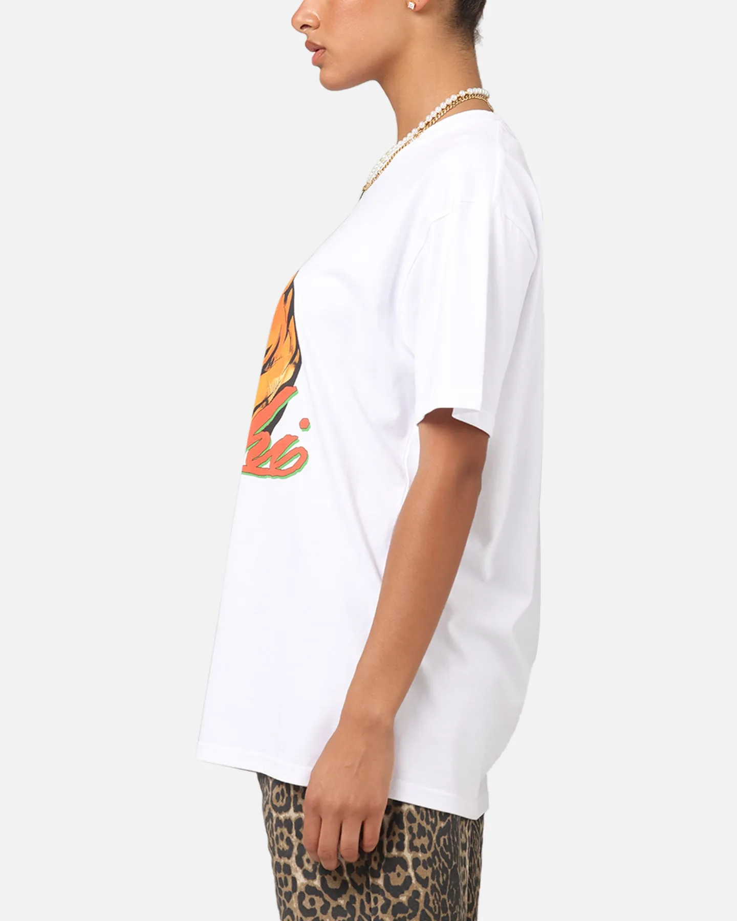 Oversized Fit Secret Club Goochi Strong Tiger T-Shirt White
