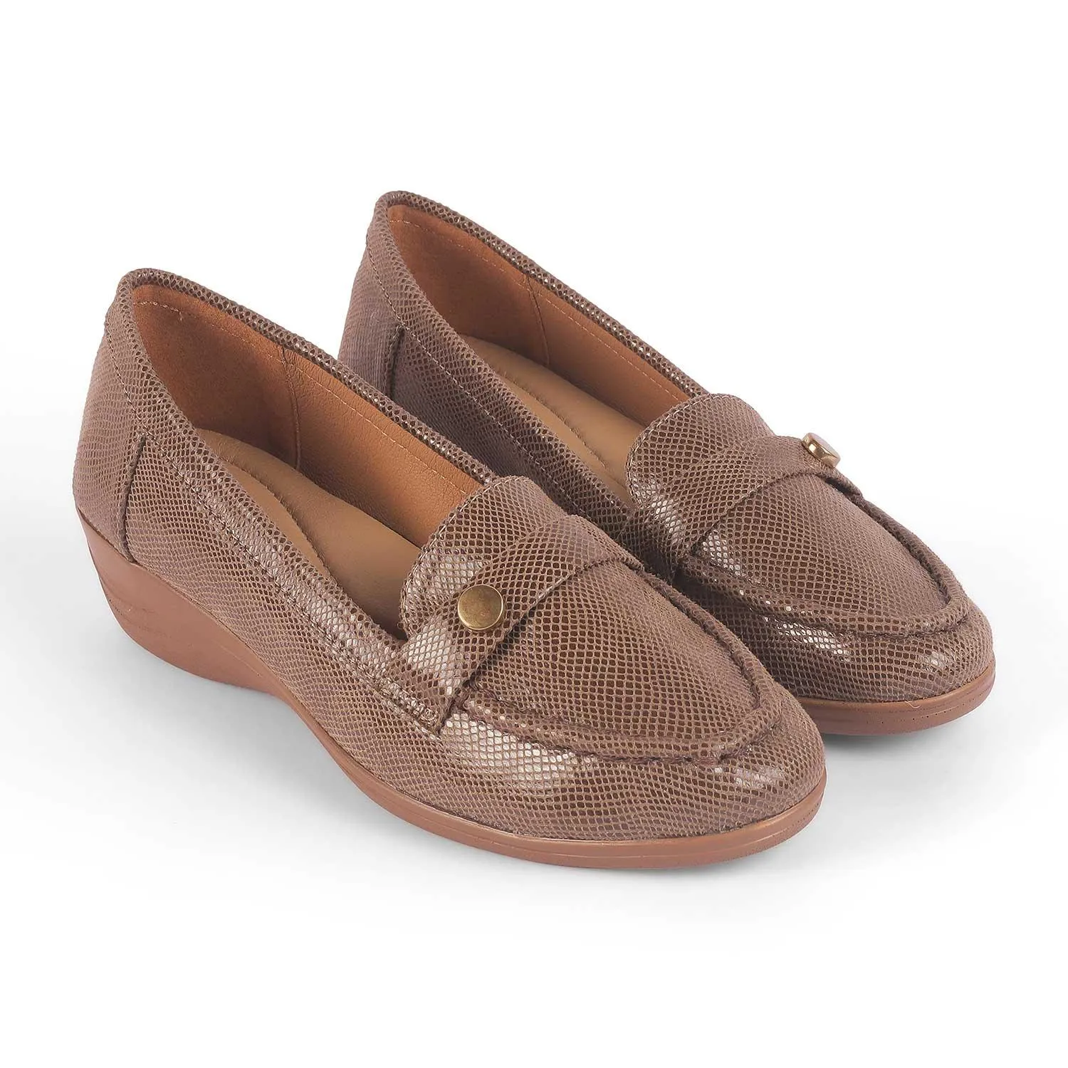 Tresmode Marcoval Brown Women's Dress Wedge Loafers Lace   Up