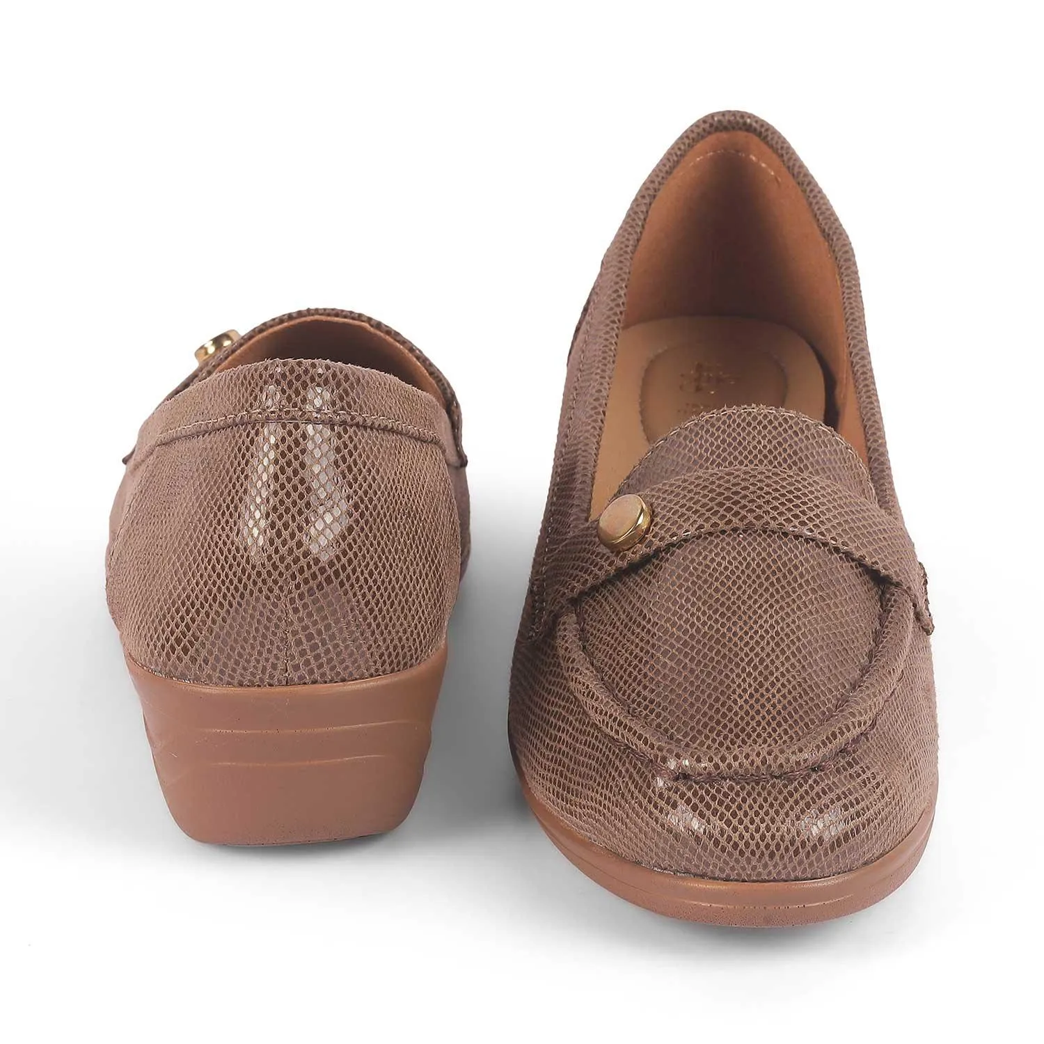Tresmode Marcoval Brown Women's Dress Wedge Loafers Korean Cool Lightweight Sole