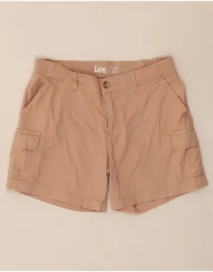 Quick Release Fastener LEE Womens Mid Rise Regular Fit Cargo Shorts US 10 Large W32 Pink Cotton