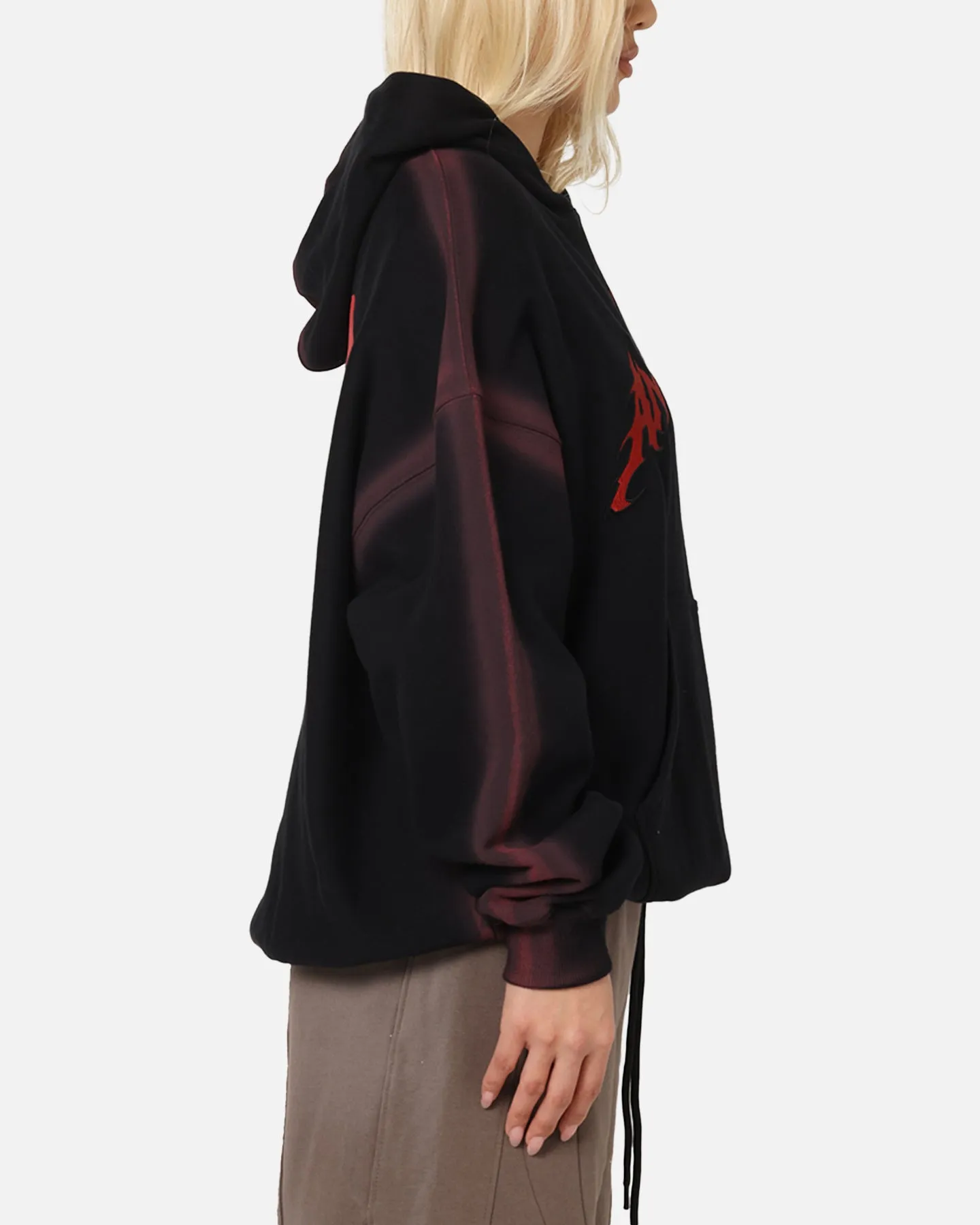 men's style The Anti Order Mosh Boxy Hoodie Sunfade Black/Red