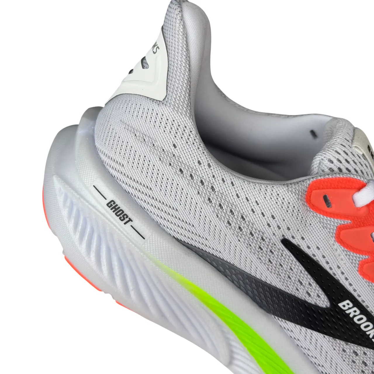 Brooks Ghost 17 110442 1D 112 | Scarpe Running Uomo Bianco-Rosa-Verde narrow - toe box shoes