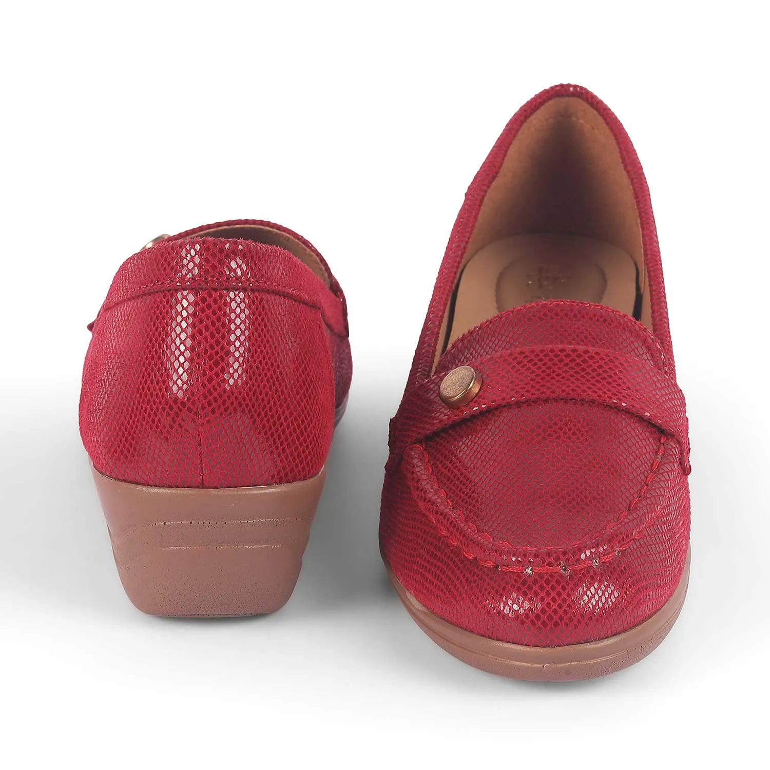 Office Day Tresmode Marcoval Red Women's Dress Wedge Loafers