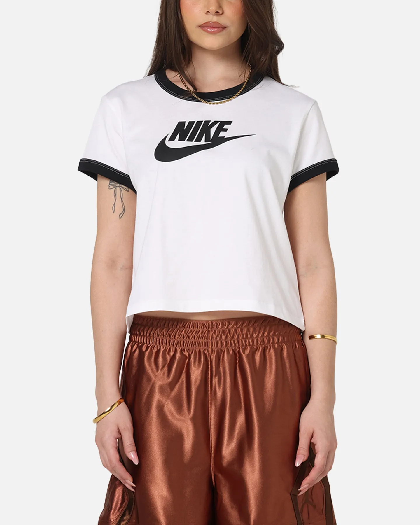 Nike Women's Sportswear Graphic Ringer T-Shirt White/Black perfect for all-day wear All Season Wear
