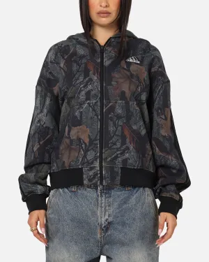 Adidas Camo Zip Up Hoodie Black Comfort Wear