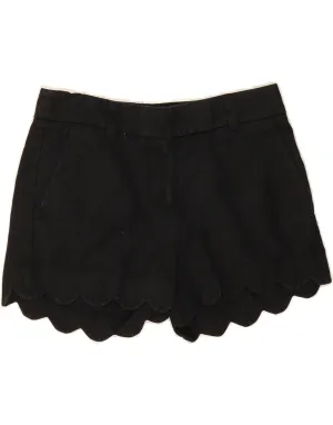 J. CREW Womens Chino Shorts US 00 2XS W28  Black Stretch Waist Crisp Texture
