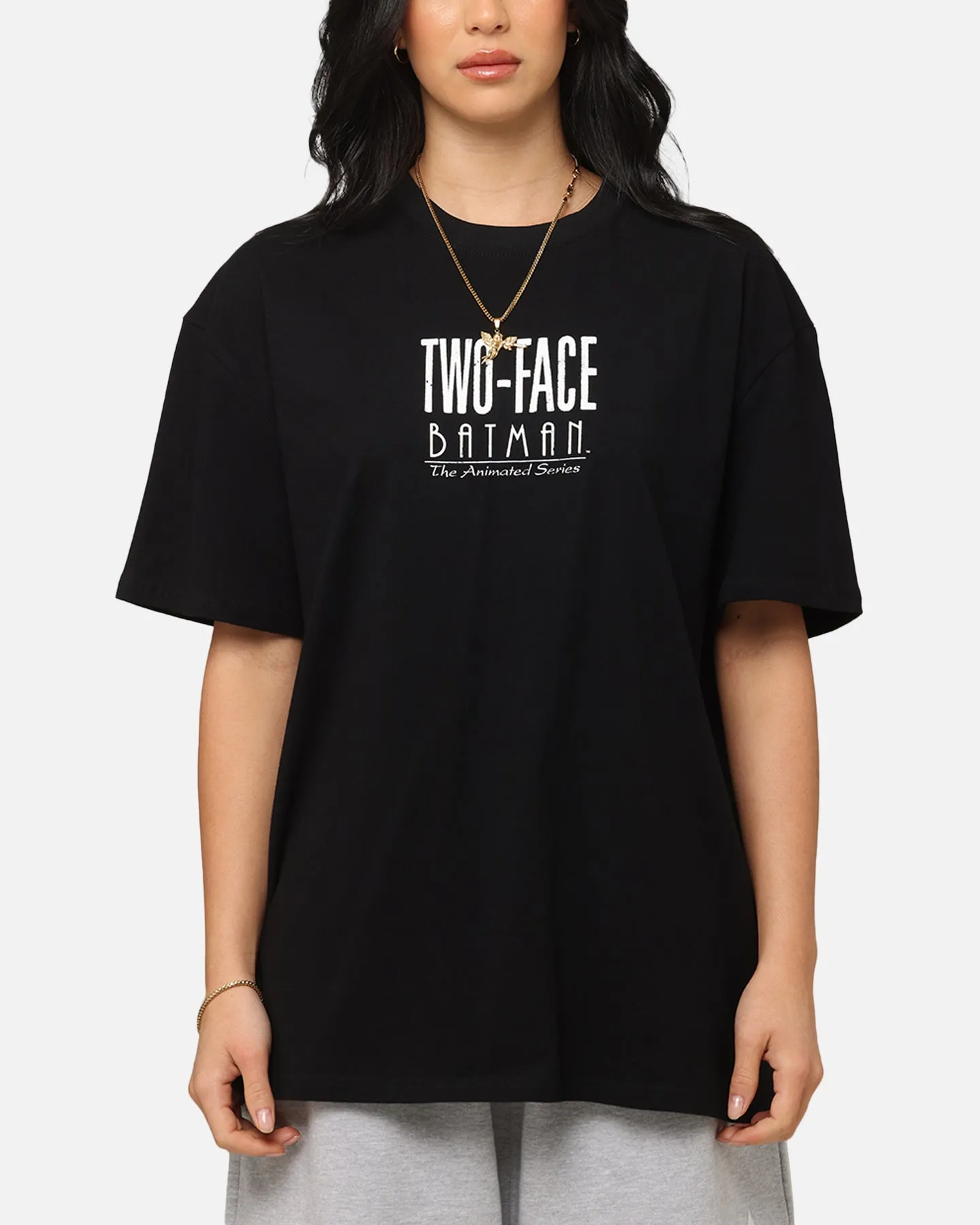 American Thrift X DC Batman Two Face Heavy T-Shirt Black OdorResistantTechnology Chill Vibe
