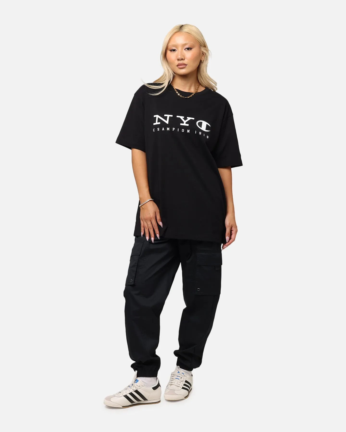 Feminine Fit Champion Rochester Graphic T-Shirt Black
