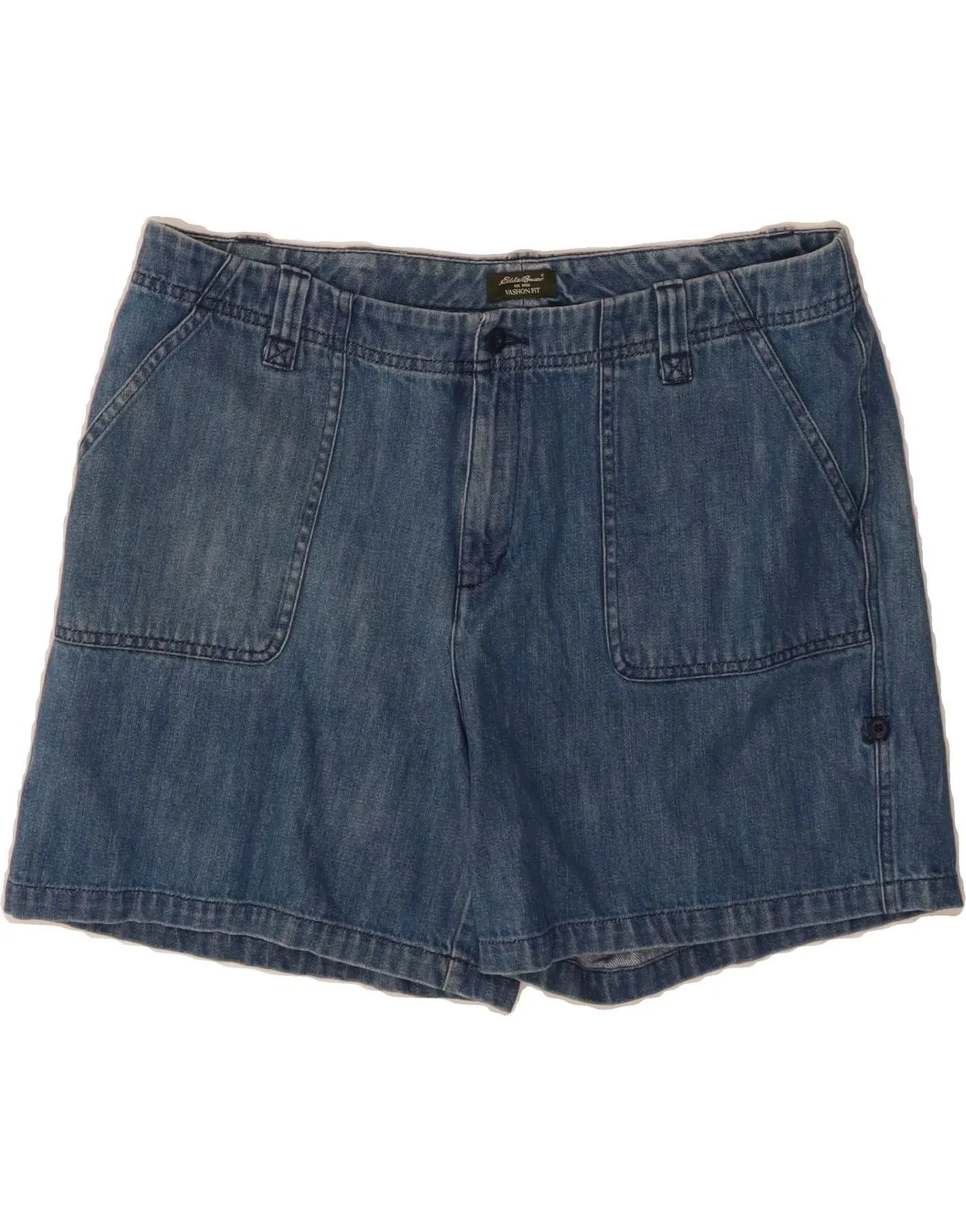 Comfy Look EDDIE BAUER Womens Vashon Fit High Waist Denim Shorts US 16 2XL W36  Blue