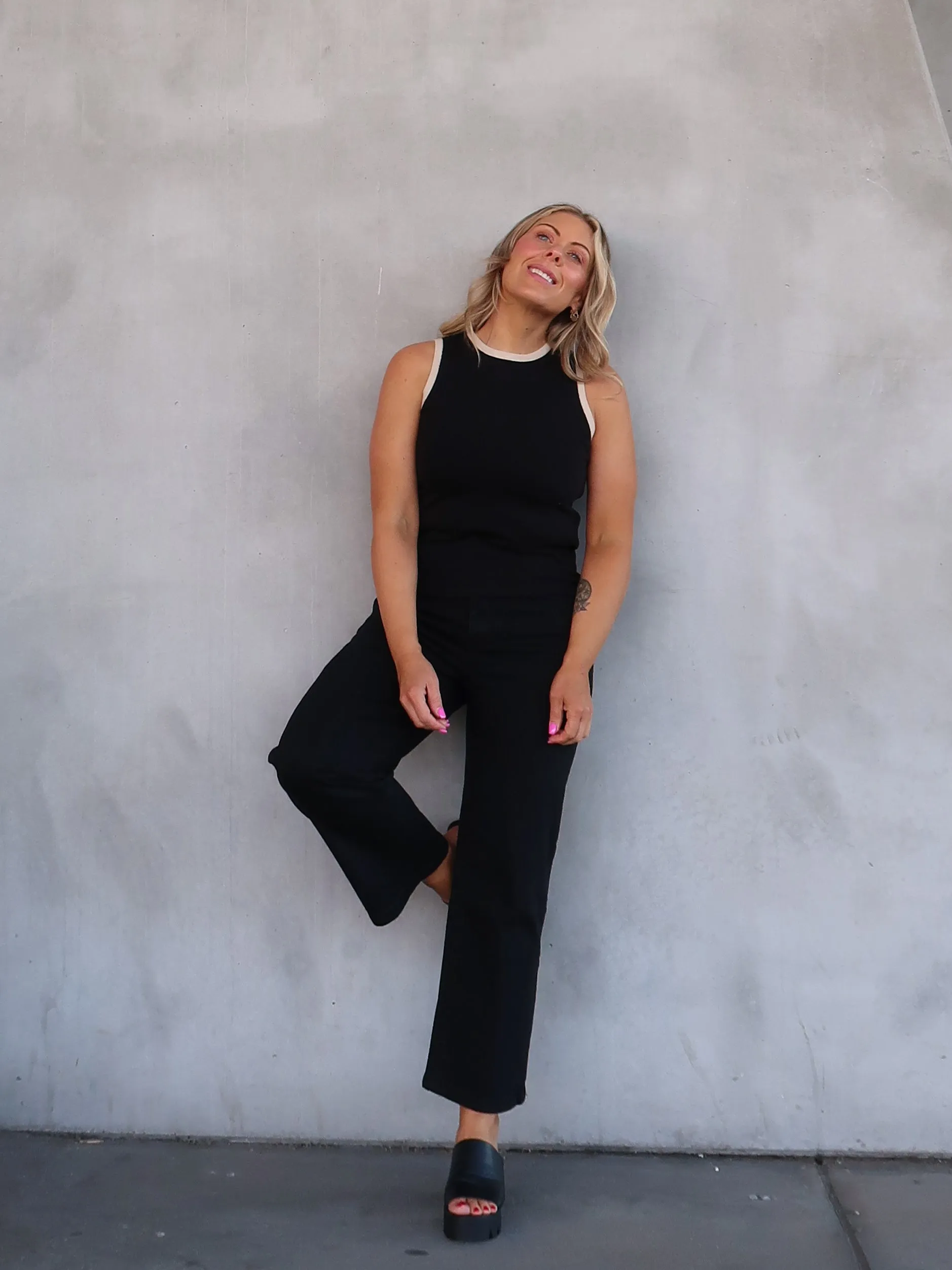 JoJo Knit Tank - Black Y Back