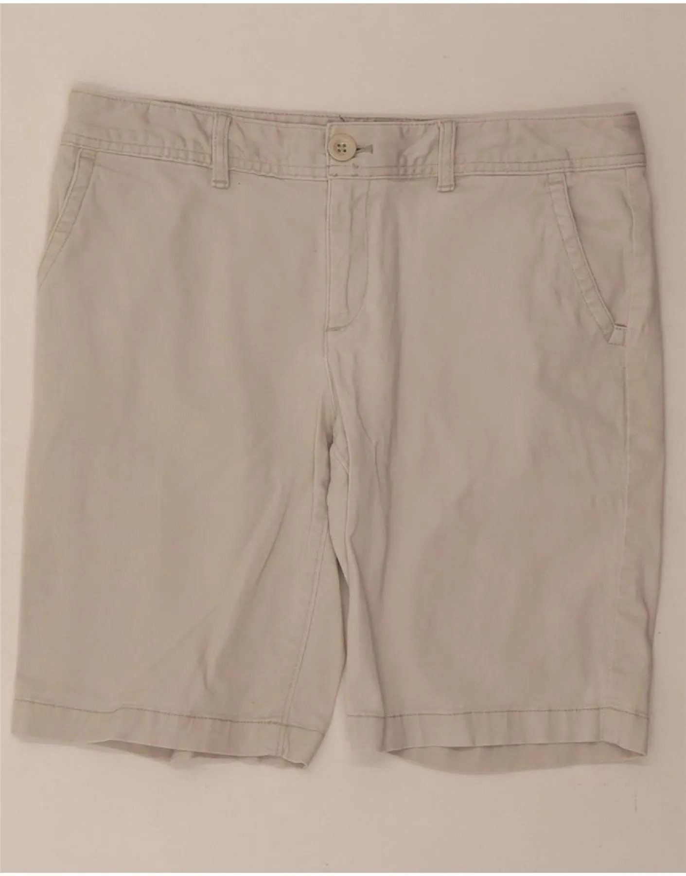 EDDIE BAUER Womens Chino Shorts US 6 Medium W30 Beige Cotton Comfort Layer Wear