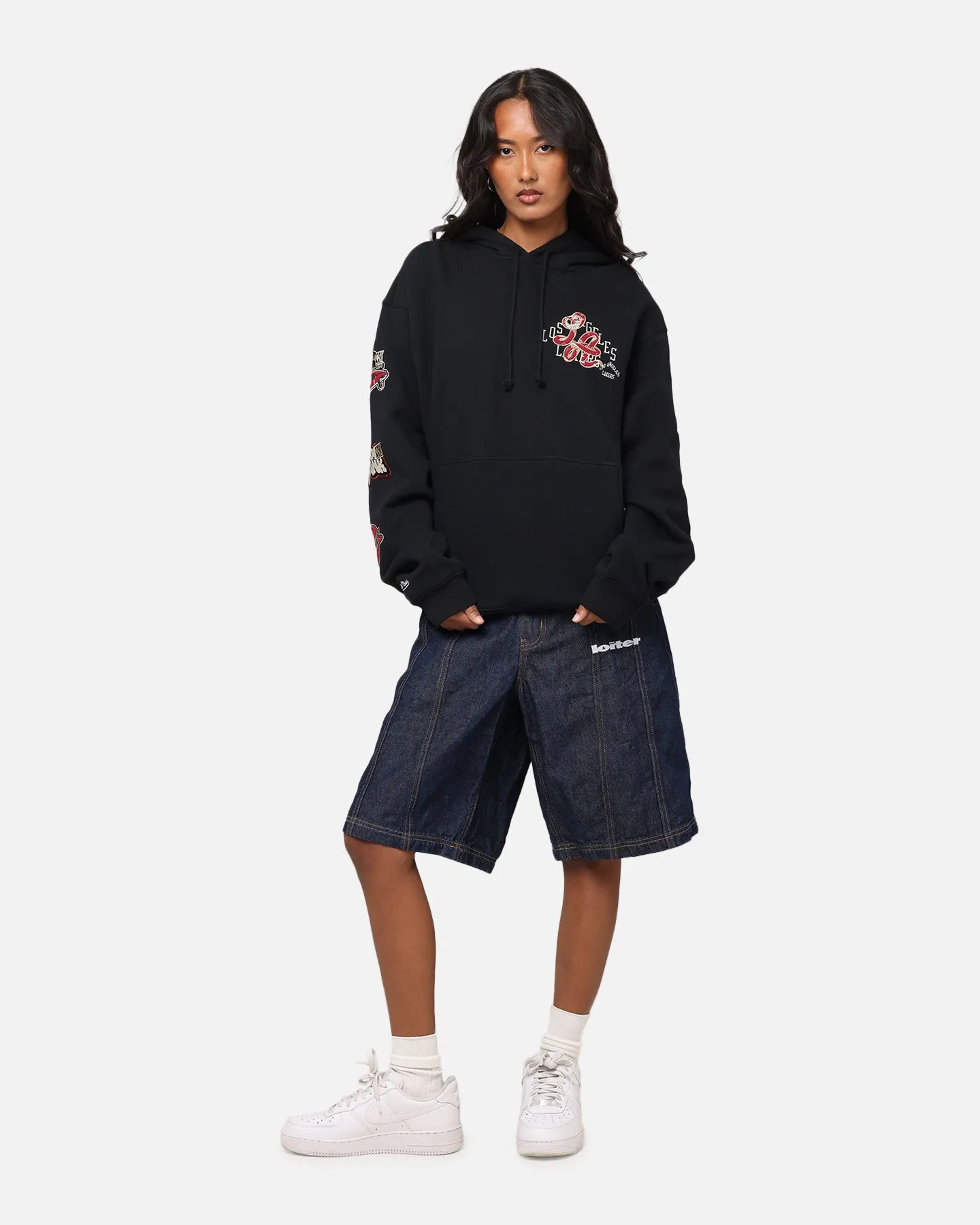 Mitchell & Ness LA Lakers First Team Gold Hoodie Faded Black Summer Favorite Heather Jersey Material