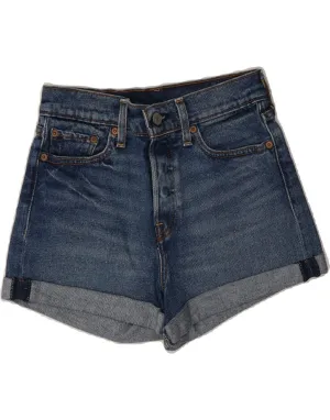 LEVI'S Womens Denim Shorts W26 Small Blue Flexibility Built-In