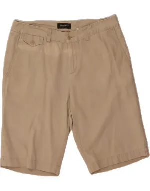 Fashion Forward Sleek Shape EDDIE BAUER Womens Bermuda Shorts US 10 Large W30 Beige Cotton