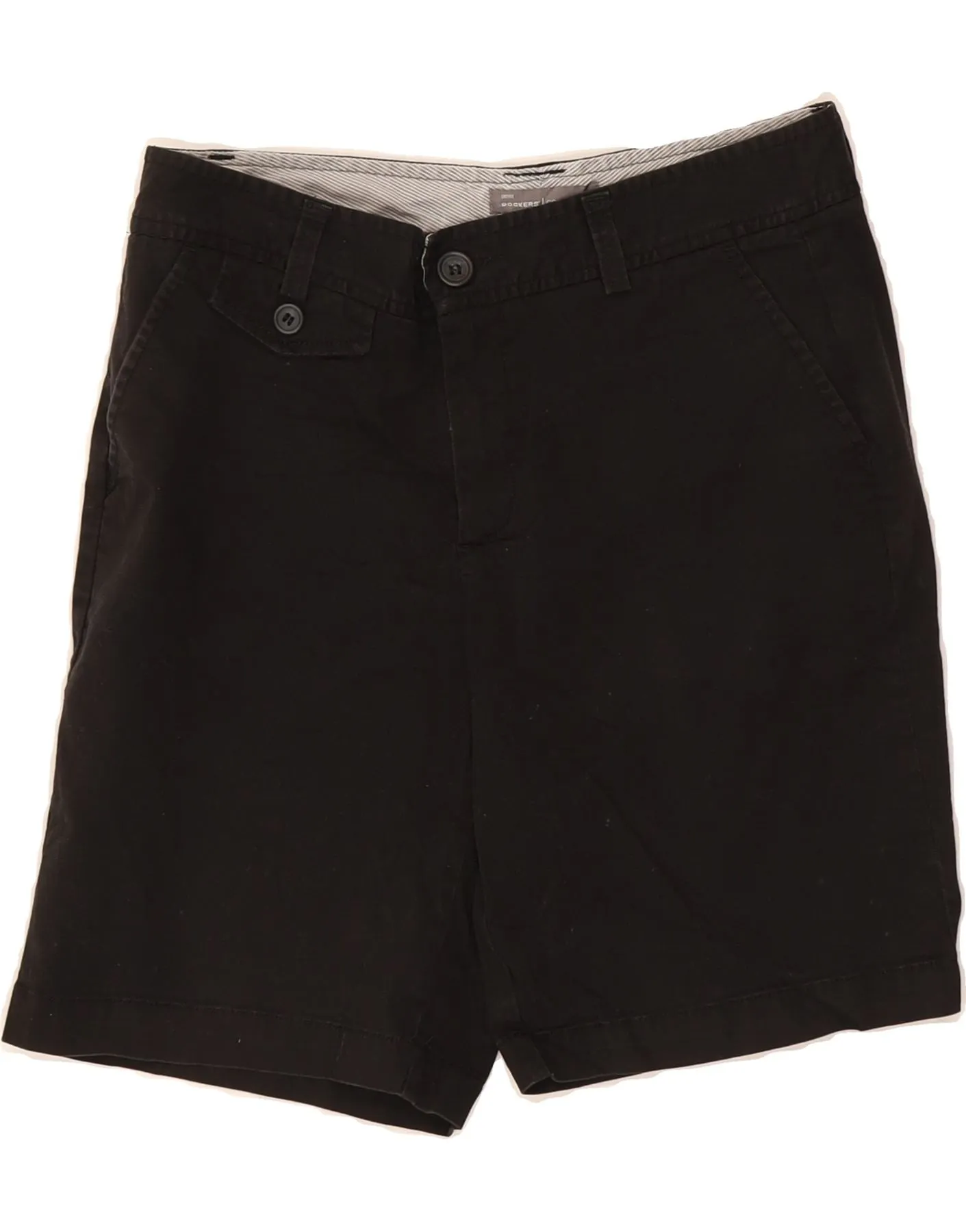 Simple Waist DOCKERS Womens Chino Shorts US 6 Medium W28  Black Cotton