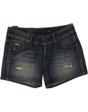 Outdoor Ready Wrinkle Resistant Material G-STAR Womens Distressed Denim Shorts W30 Medium Navy Blue Polyester