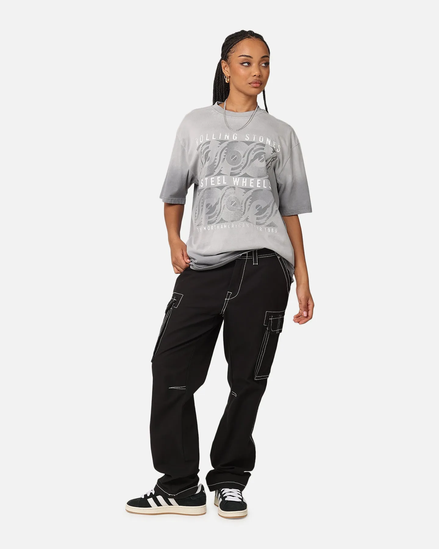Stylish and Comfortable Simple Wear The Rolling Stone The Stones Sunfade T-Shirt Sun Washed Blue
