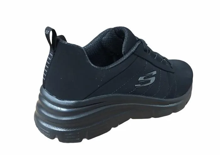 Skechers scarpa sneakers da donna Fashion Fit True Feels 88888366 BBK nero international - themed running gear Toe box