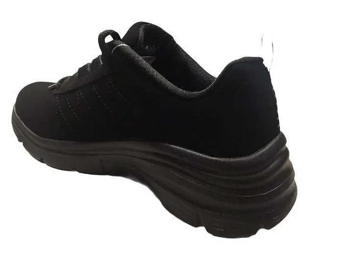 Abrasion Proof Design Skechers scarpa sneakers da donna Fashion Fit True Feels 88888366 BBK nero