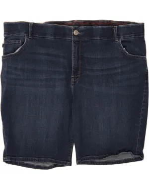 LEE Womens High Waist Denim Shorts US 24 4XL W44 Navy Blue Cotton Stretch Wear Odor-resistant