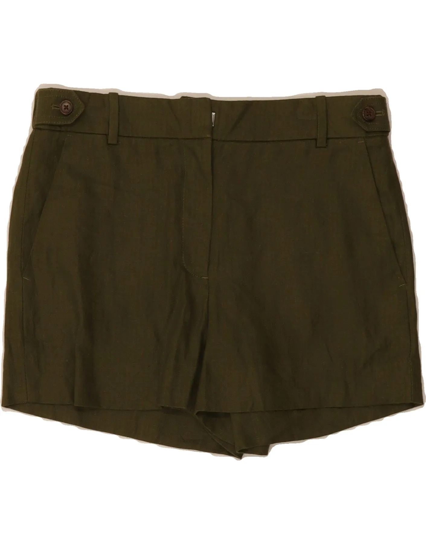 J. CREW Womens Chino Shorts US 2 XS W28  Green Linen Sport Flex Wear No Ride Up Design