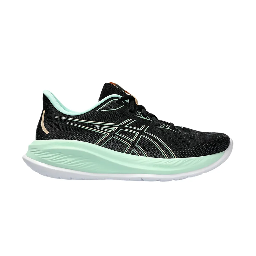 Asics scarpa da corsa da donna Gel Cumulus 26 1012B599-001 nero-menta Asymmetric Lacing