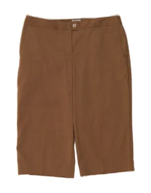 IZOD Womens Bermuda Shorts US 10 Large W34  Brown Pinstripe Polyester Quick Release Fasteners
