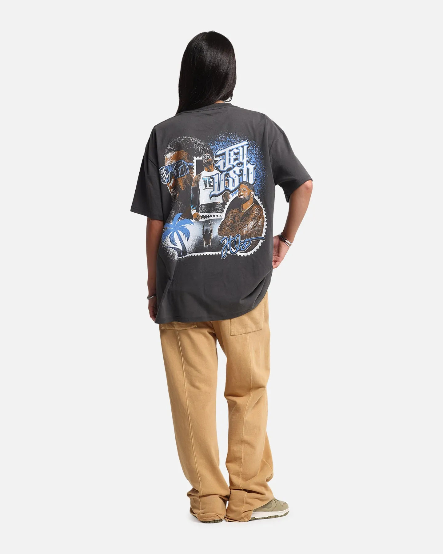 Perfect Comfort Culture Kings X WWE Jey Uso Wrestlemania XLI Heavy T-Shirt Black Wash