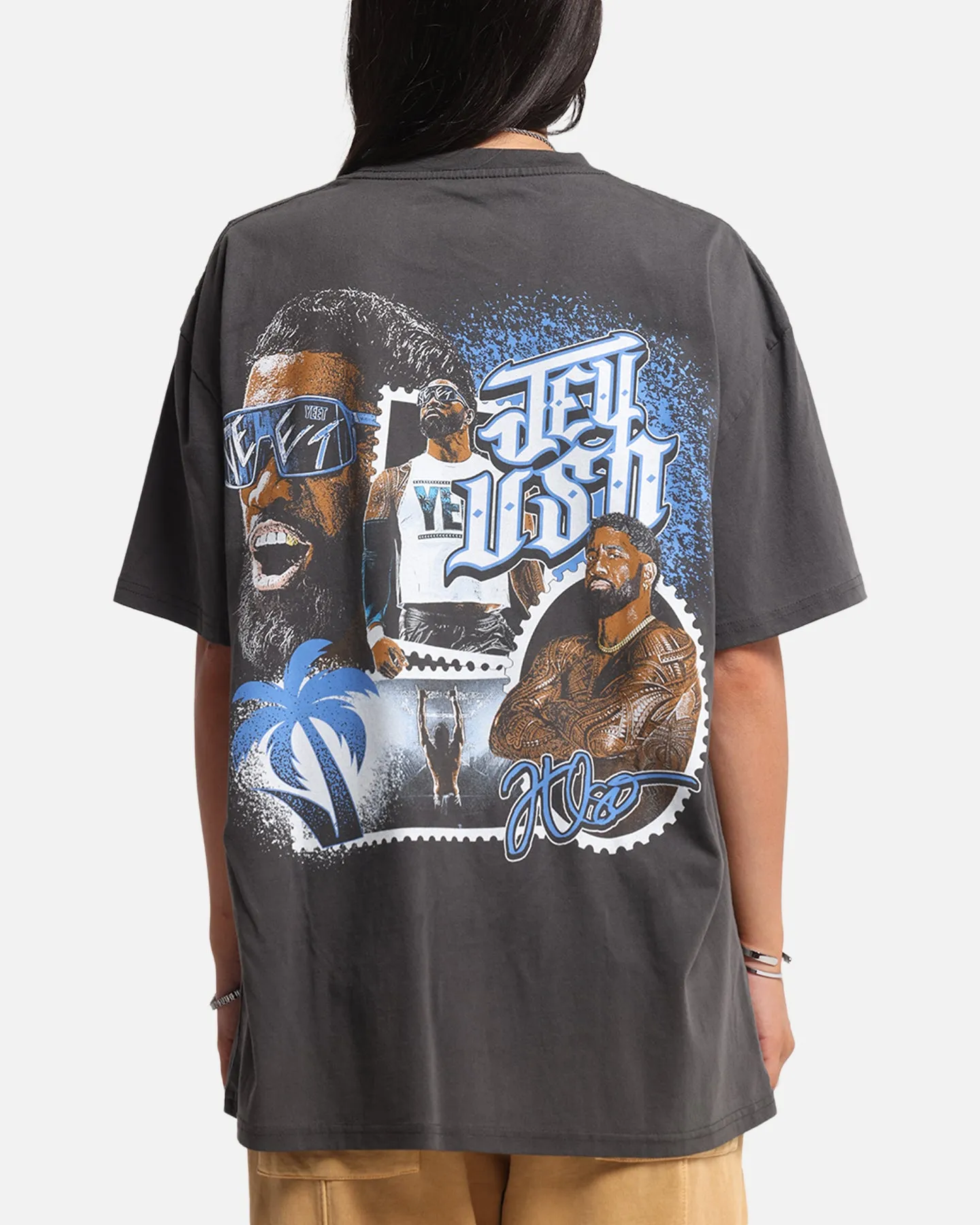 Culture Kings X WWE Jey Uso Wrestlemania XLI Heavy T-Shirt Black Wash City Outfit Summer Fashion