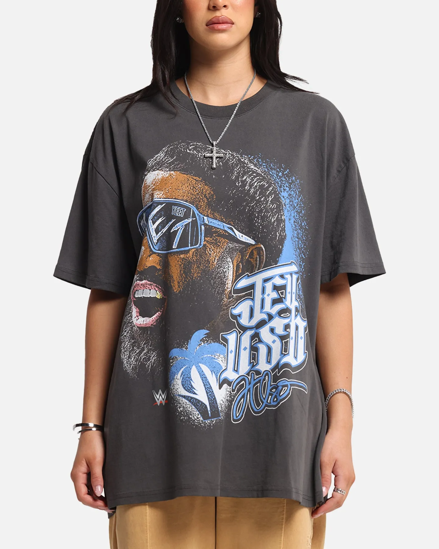 Elegant and Relaxed Culture Kings X WWE Jey Uso Wrestlemania XLI Heavy T-Shirt Black Wash