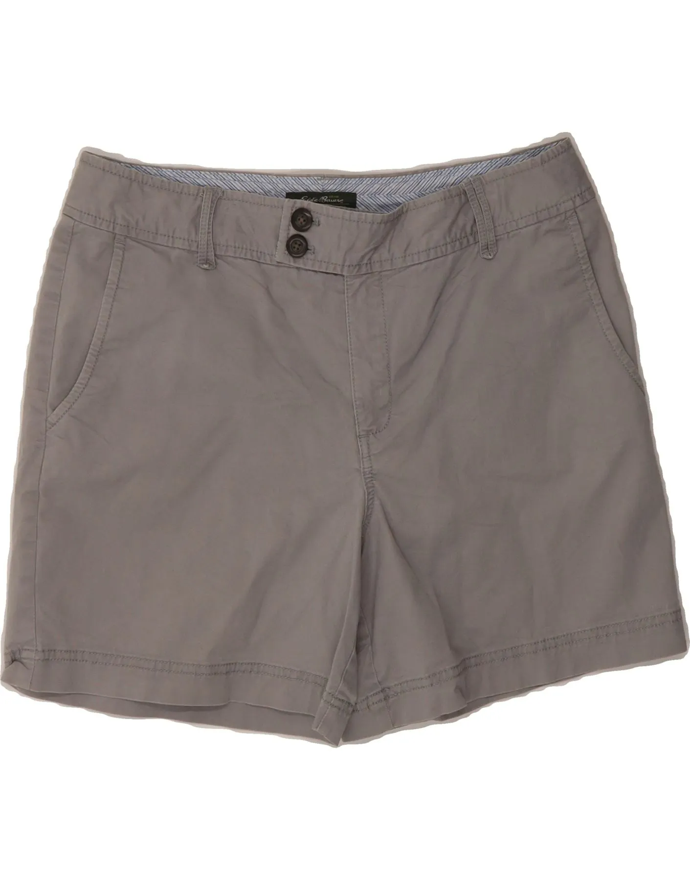 Versatile Layering EDDIE BAUER Womens Seattle Chino Shorts US 12 Large W34  Grey Cotton