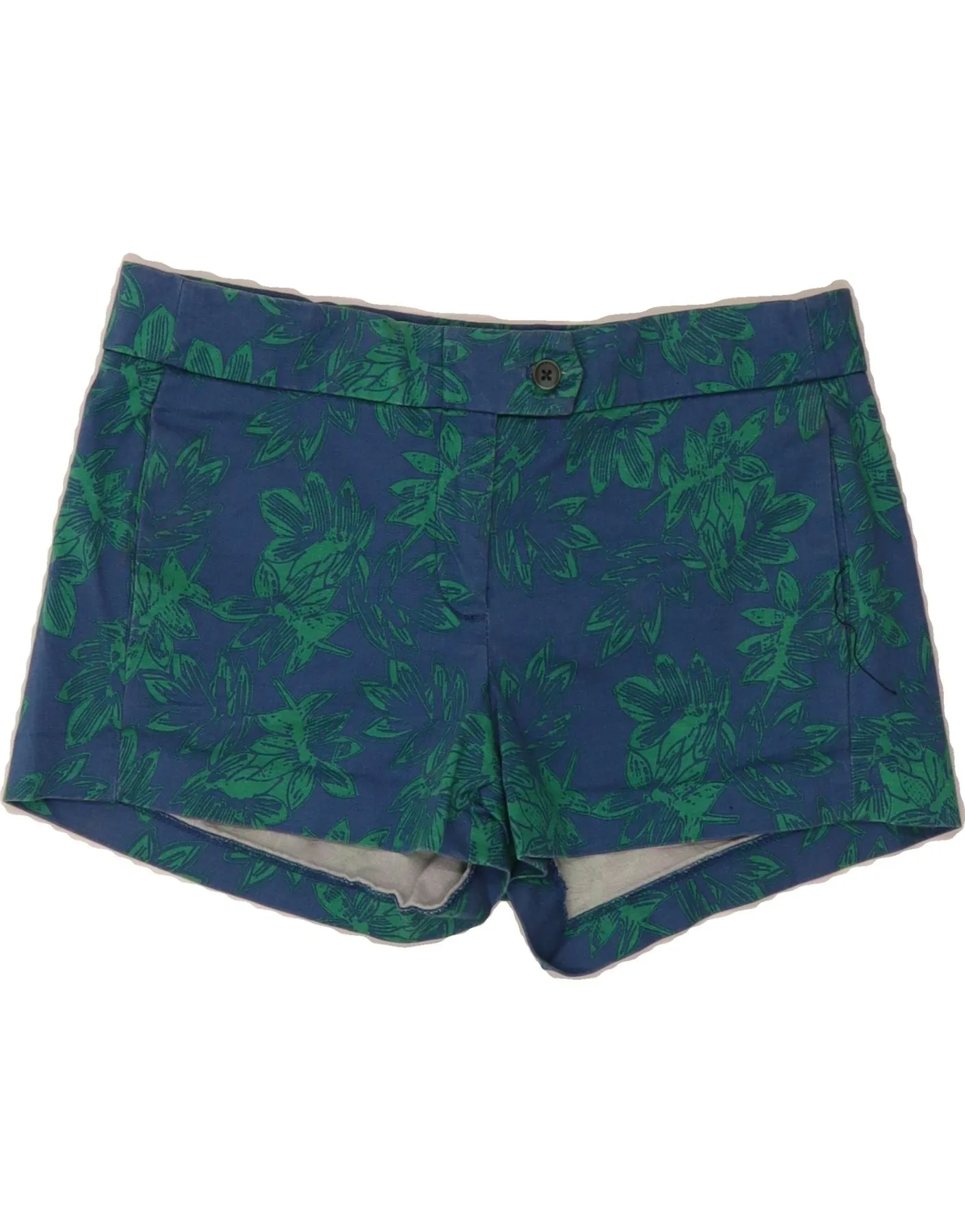 J. CREW Womens Chino Shorts US 6 Medium W30  Blue Floral Cotton Warm Vibe Sporty Edge