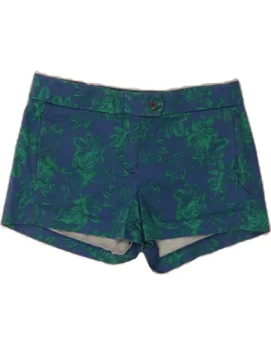 J. CREW Womens Chino Shorts US 6 Medium W30  Blue Floral Cotton Warm Vibe Sporty Edge