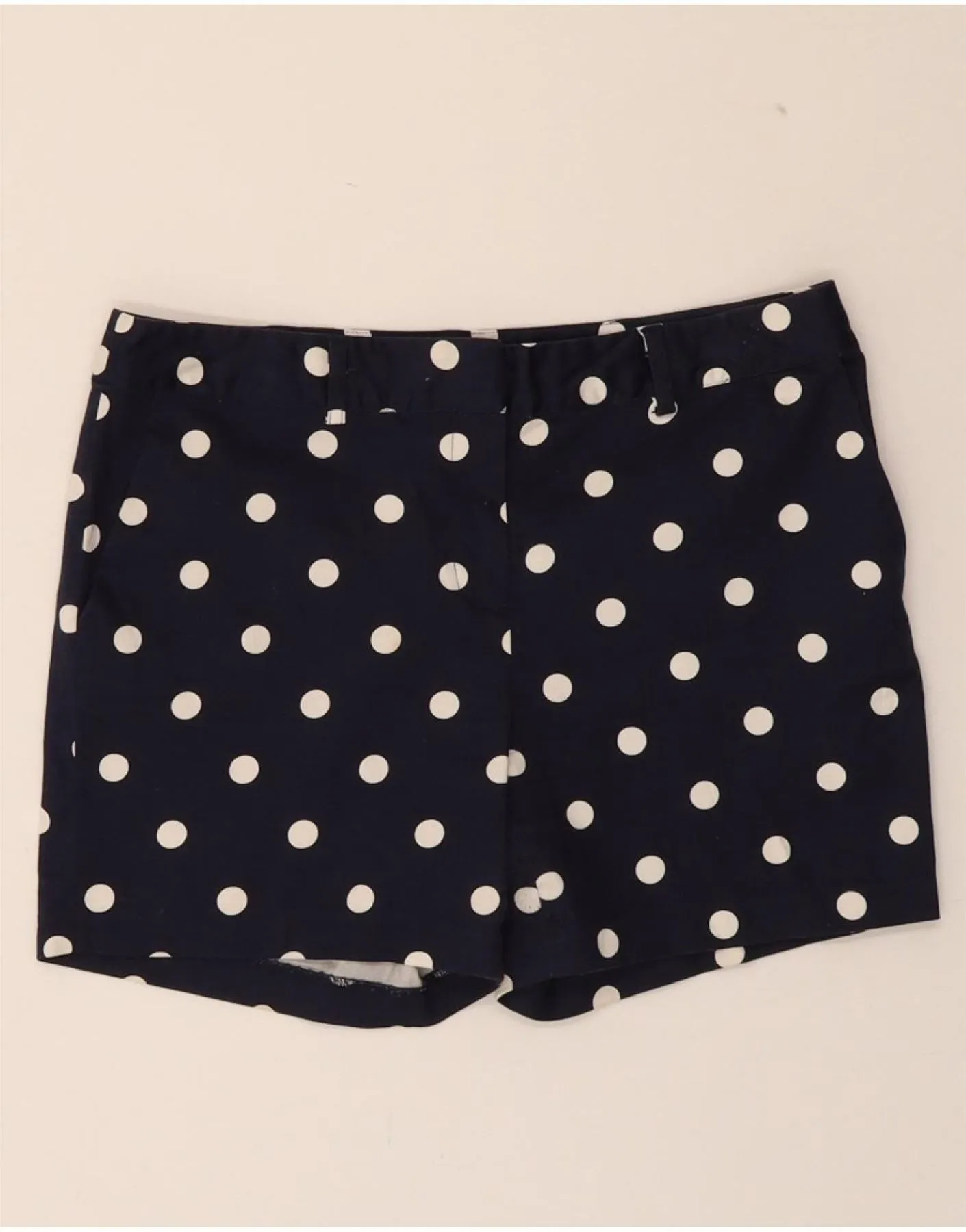 ElasticHem MICHAEL KORS Womens Chino Shorts US 4 Small W30  Navy Blue Polka Dot