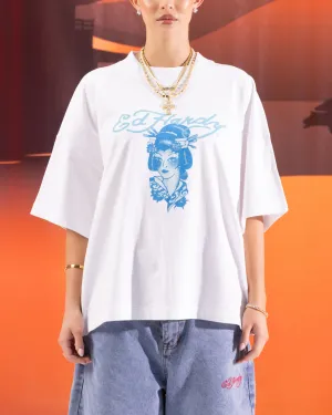 Ed Hardy Geisha T-Shirt Off White Spring Freshness Chic Comfort
