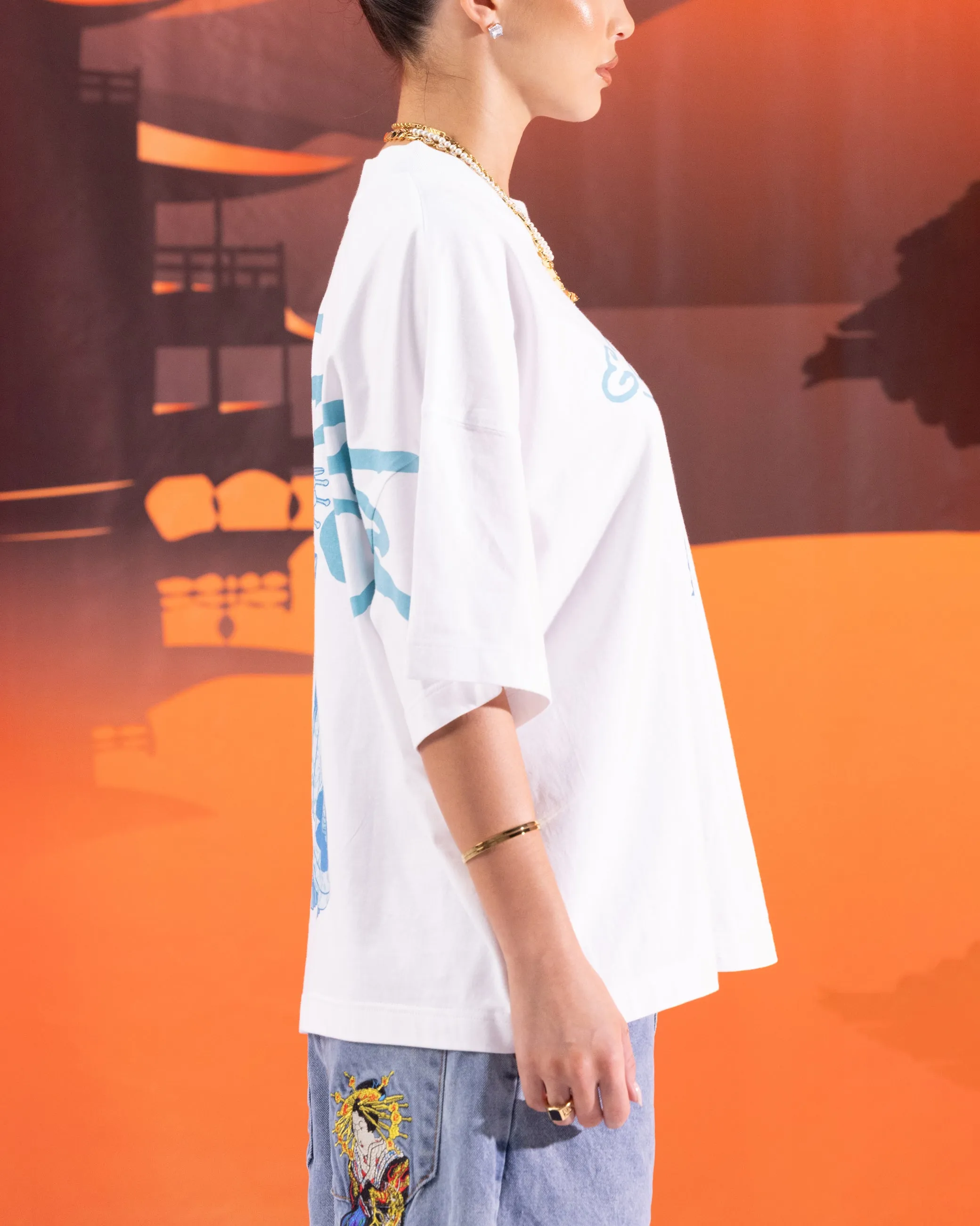 Ed Hardy Geisha T-Shirt Off White Casual Outfit