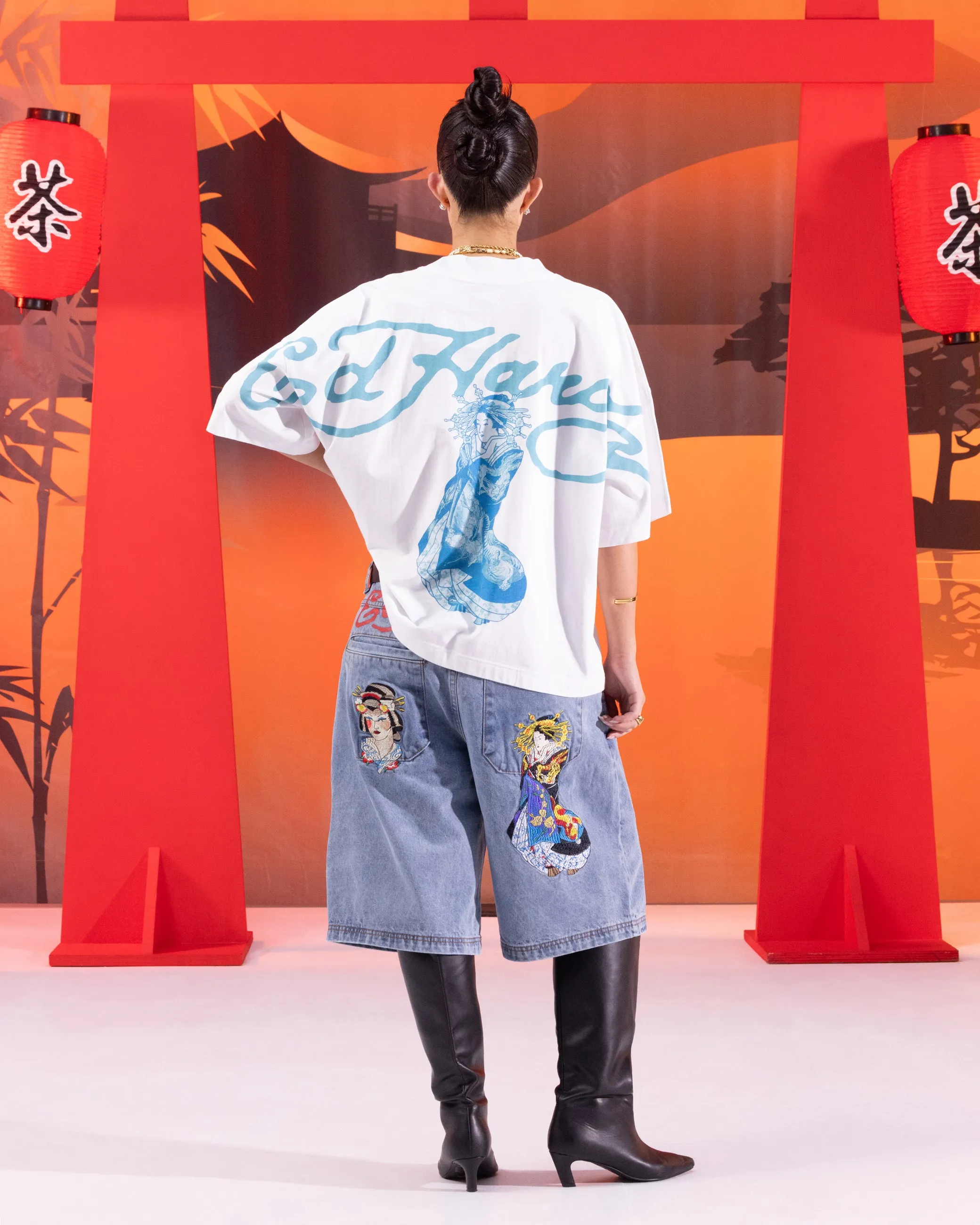 Ed Hardy Geisha T-Shirt Off White Smooth Look Timeless Layering