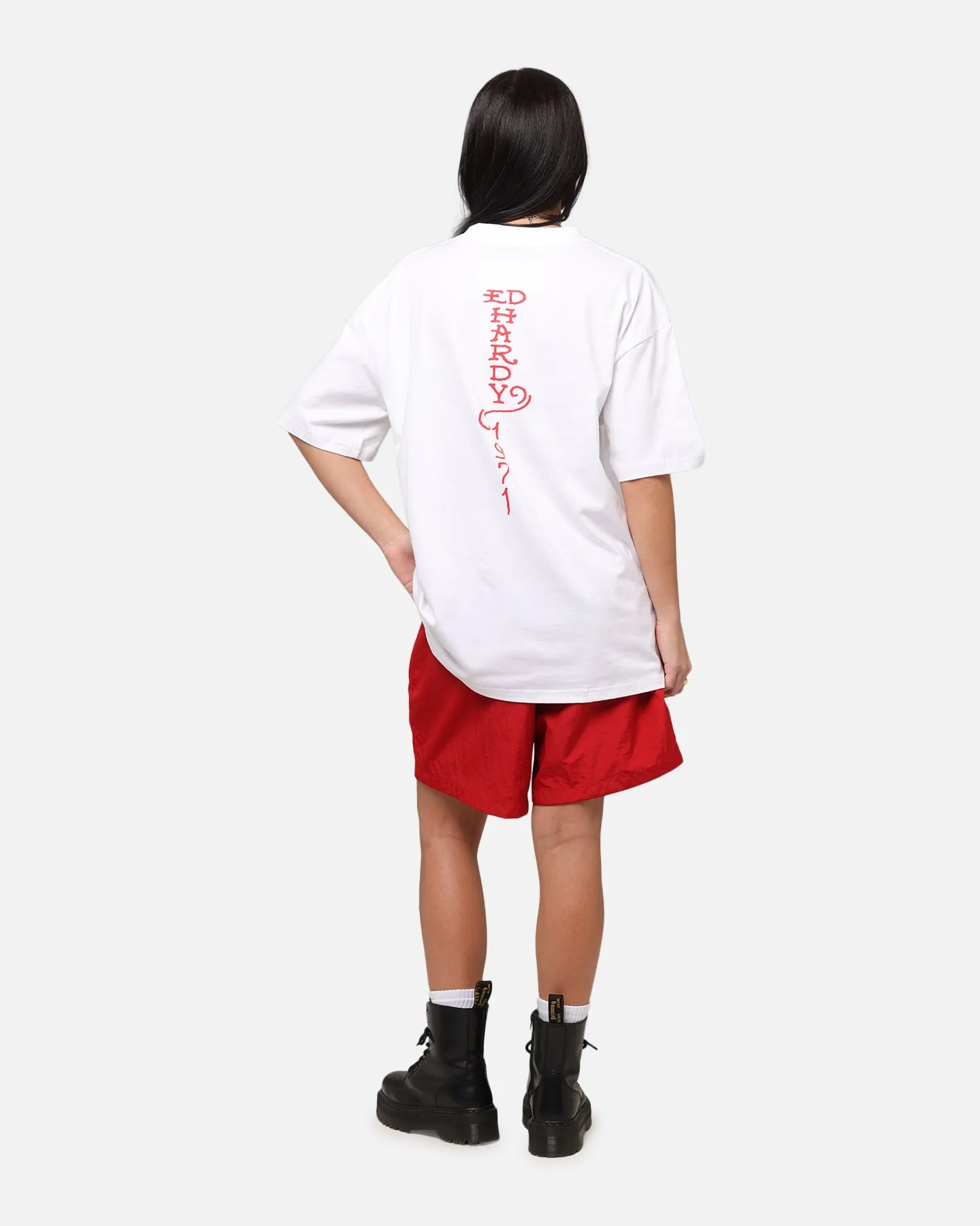 Comfortable texture Ed Hardy Lost Luck T-Shirt White