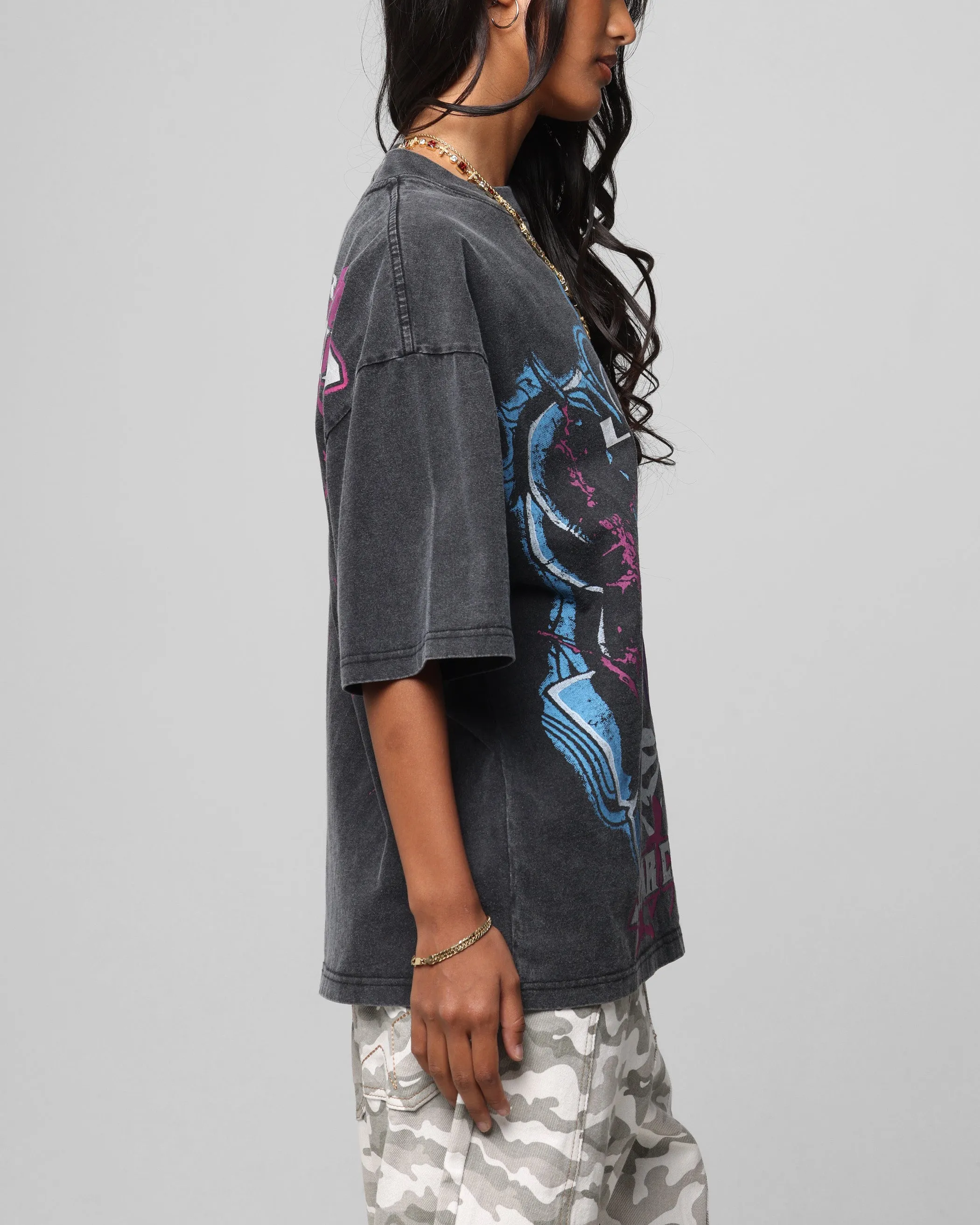Light Casual Wear Trendy Wearable Loiter Midnight Widow Vintage T-Shirt Washed Black