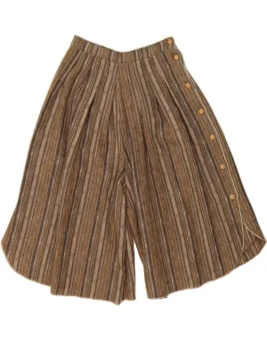 Outdoor Movement slim cut VINTAGE Womens Wide Leg Casual Shorts IT 42 Medium W28 Brown Striped