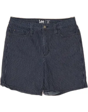 mix and match LEE Womens High Rise Denim Shorts US 14 XL W34  Navy Blue Striped Cotton