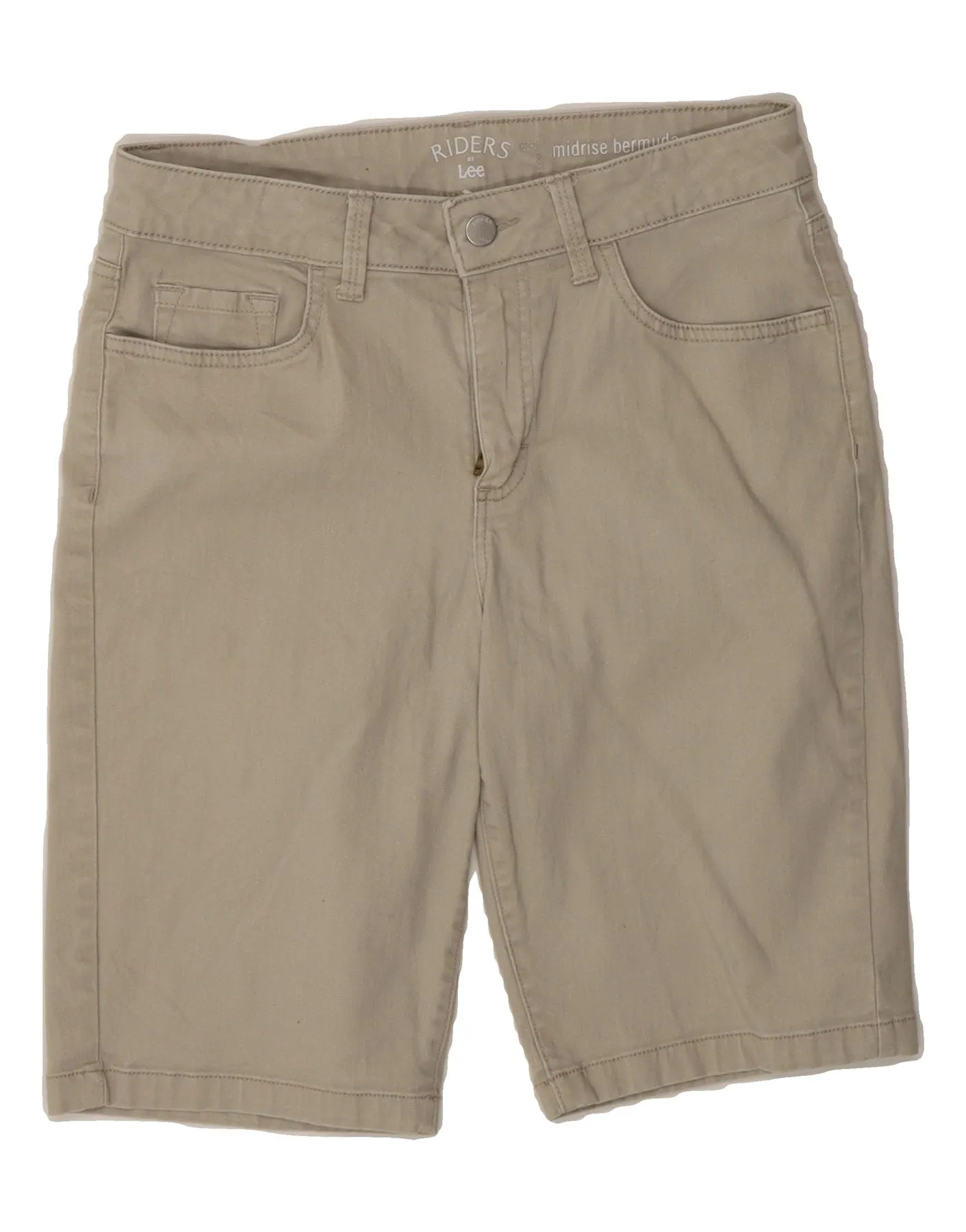 LEE Womens Riders Mid Rise Bermuda Shorts W30 Medium Grey Wind Resistant Material
