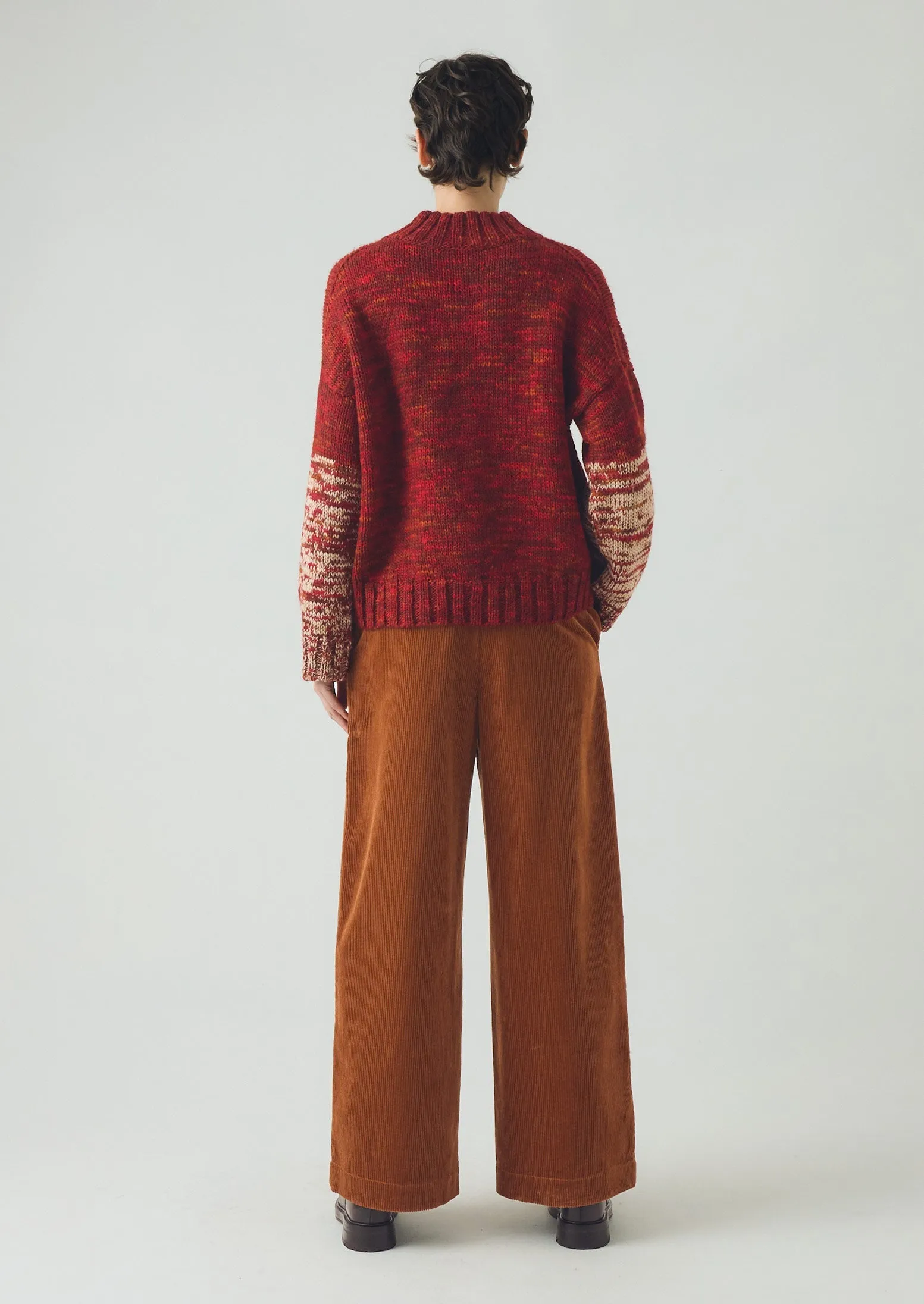 Statement Piece Perfect Shape Wide Leg Organic Cord Pants | Burnt Sienna