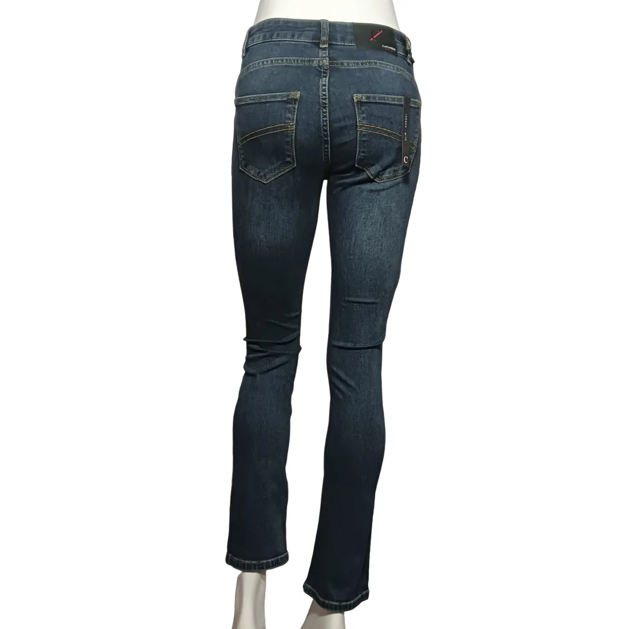 Caf??Noir pantalone jeans da donna svasato e corto c7 JJ1019 B009 indaco Cropped length Daily Fashion