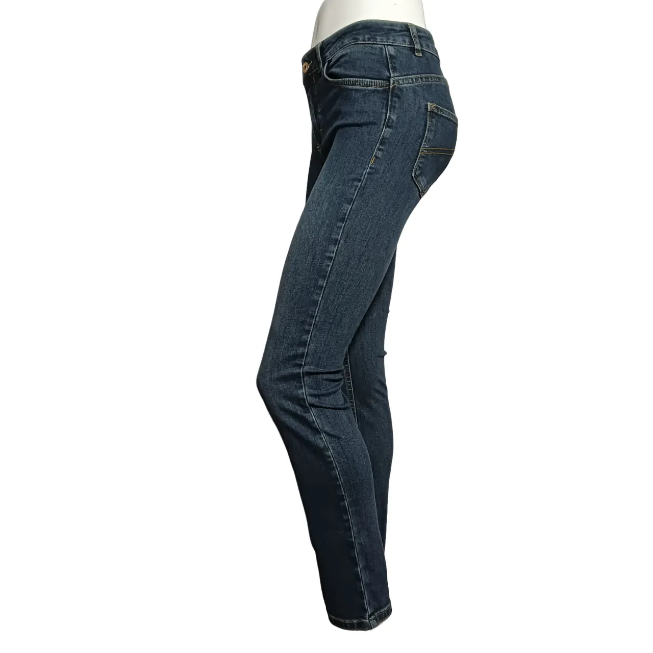 Caf??Noir pantalone jeans da donna svasato e corto c7 JJ1019 B009 indaco Fitted Comfort Sustainable Dye Methods