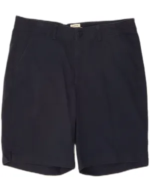 L.L.BEAN Womens Favorite Fit Chino Shorts US 12 Large W24 Navy Blue Cotton date night look Laser Cut Perforations