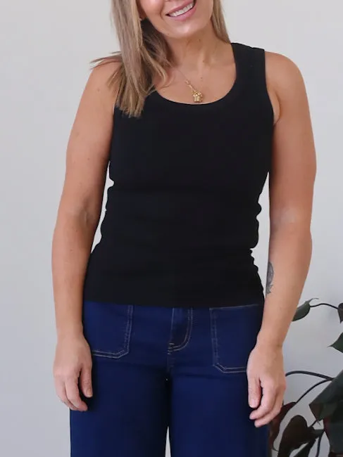 Charlee Tank - Black Elastic Free Comfort Trim fuel efficient