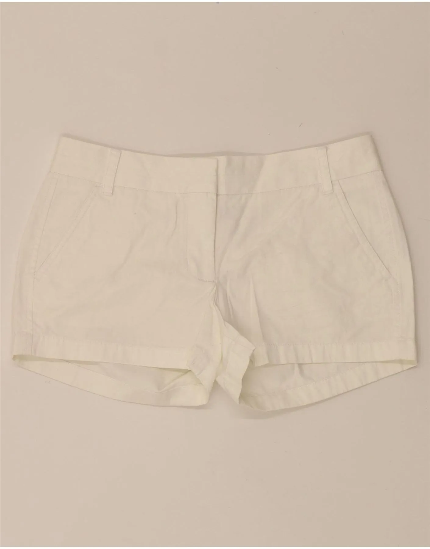 Motion Flex Fit J. CREW Womens Chino Low Waist Hot Pants US 4 Small W32 White Cotton